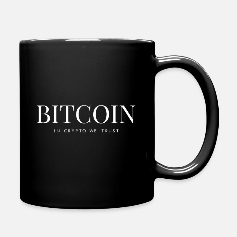 Bitcoin: In Crypto we Trust - Full Colour Mug - black