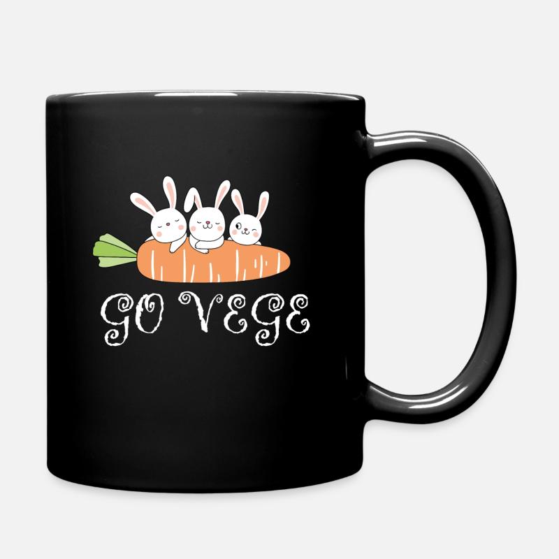 Go Vege Bunny - Full Colour Mug - black