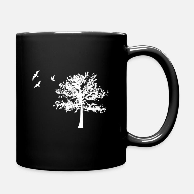Nature Eco-Friendly Tree Bird Gift - Full Colour Mug - black