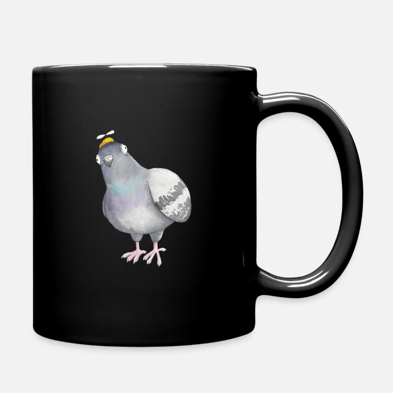 Taube (s) Nüsschen - Tasse einfarbig - Schwarz