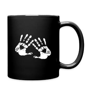 Empreinte de la main Symbole Cadeau - Mug uni - noir - Droite