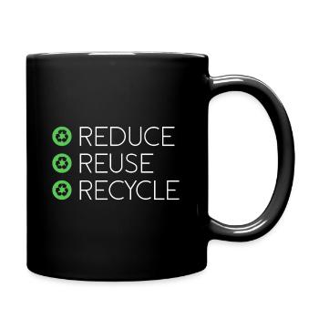 Recycle réduit environnement planète Terre cadeau - Mug uni - noir - Droite
