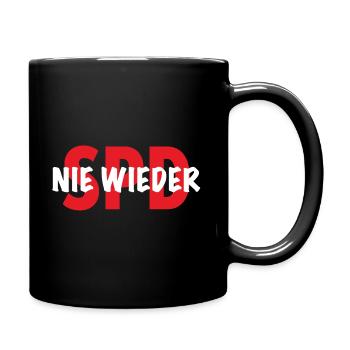 Nie wieder SPD - Tasse einfarbig - Schwarz - Rechts