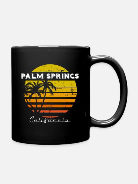 Palm Springs California Vintage Style Geschenk - Tasse einfarbig - Schwarz