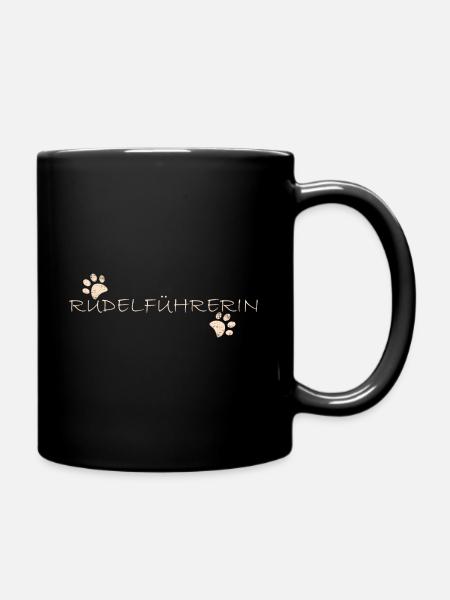 Hunde Pfote Rudel Hundehalter Spruch Geschenk - Tasse einfarbig - Schwarz