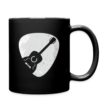 Akustische Gitarre Plektrum GeschenkA - Tasse einfarbig - Schwarz - Rechts