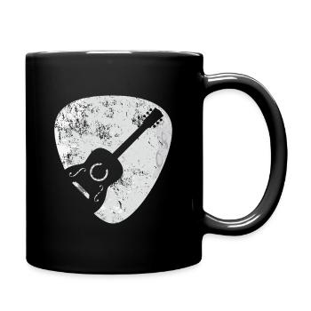 Akustische Gitarre Plektrum Geschenk - Tasse einfarbig - Schwarz - Rechts