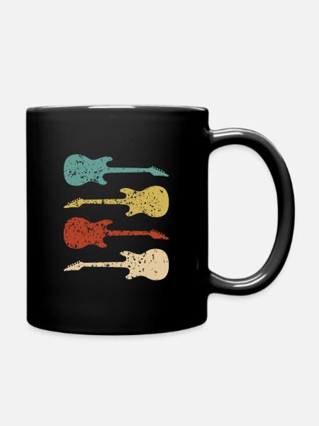 Electric Guitar Vintage Gift - Full Colour Mug - black