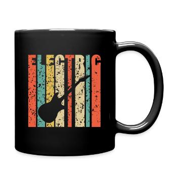 E-Gitarre Vintage Geschenk - Tasse einfarbig - Schwarz - Rechts
