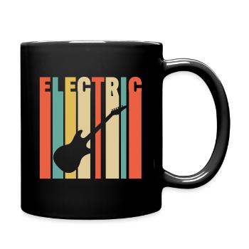E-Gitarre Vintage Geschenk - Tasse einfarbig - Schwarz - Rechts