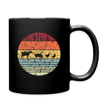 Animal welfare saying be kind to every kind gift - Full Colour Mug - black - Right