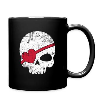 Piraterie Augenklappe Piratenschaedel Geschenk - Tasse einfarbig - Schwarz - Rechts