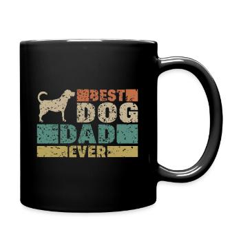 Best Dog Dad ever Vater Spruch Geschenk - Tasse einfarbig - Schwarz - Rechts