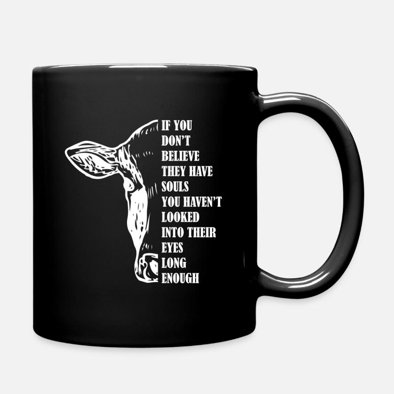 Animal rights vegan gift - Full Colour Mug - black