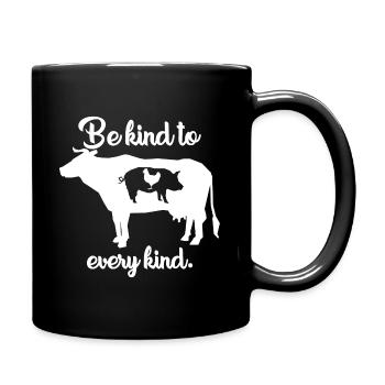 Be kind to every kind of vegan gift - Full Colour Mug - black - Right