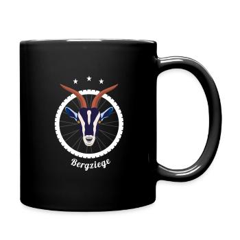 Bergziege Fahrrad Mountainbike Radfahrer T-Shirt - Tasse einfarbig - Schwarz - Rechts