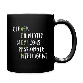 Veganer Lebensstil Spruch Geschenk - Tasse einfarbig - Schwarz - Rechts