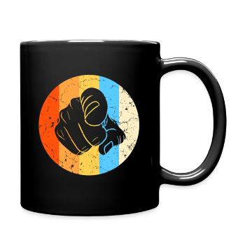 Forefinger Pointing Hand Fist Retro - Full Colour Mug - black - Right