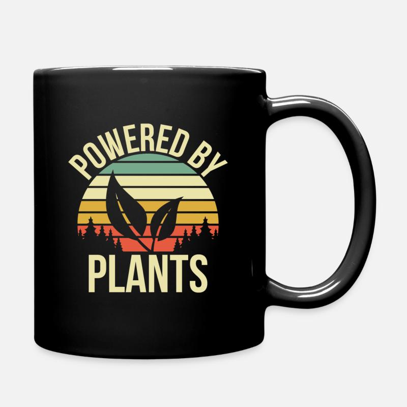 Powered by plants gift - Full Colour Mug - black