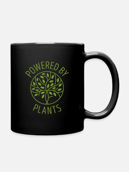 Powered by Plants Vegan Geschenk - Tasse einfarbig - Schwarz