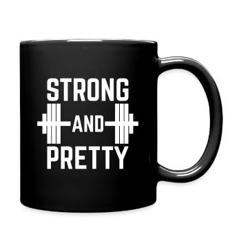 Cadeau de remise en forme forte et jolie - Mug uni - noir - Droite