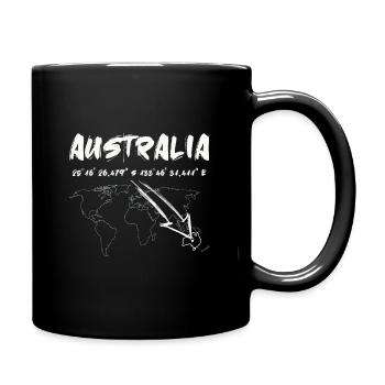 Où est l'Australie? Cadeau de voyage drôle - Mug uni - noir - Droite