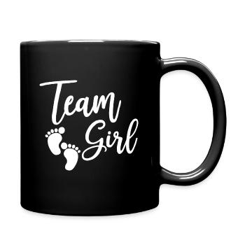 Team Girl Baby Geschenk - Tasse einfarbig - Schwarz - Rechts