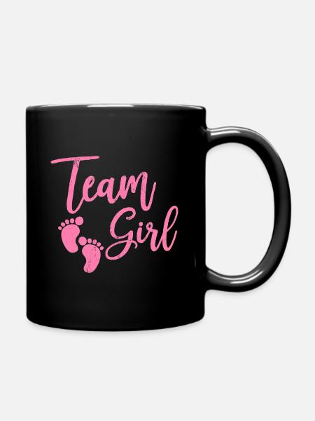 Team Girl Baby Gift - Full Colour Mug - black