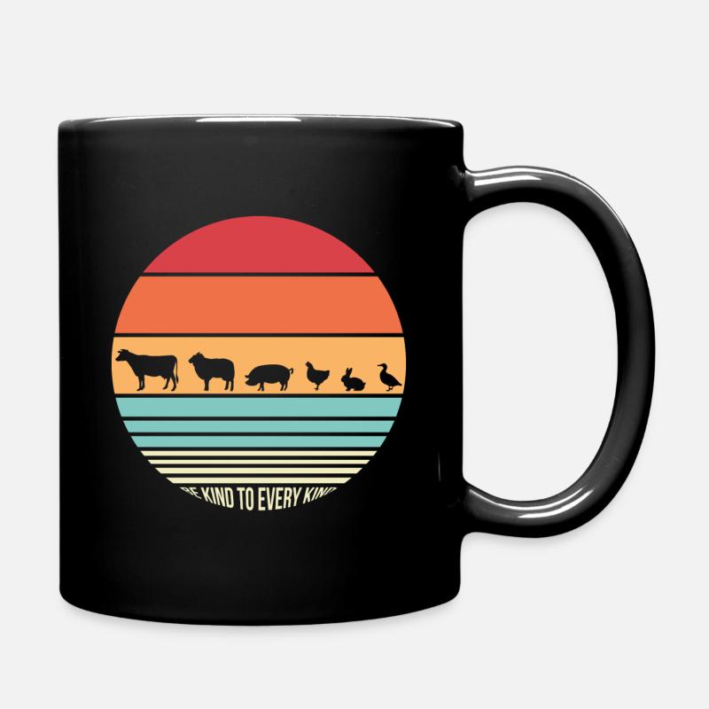 Vegan animal protection gift - Full Colour Mug - black