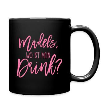 Les filles où est mon cadeau drink JGA - Mug uni - noir - Droite