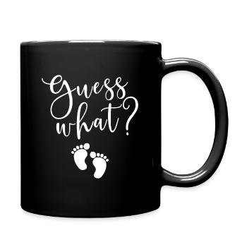 Guess what pregnancy gift - Full Colour Mug - black - Right