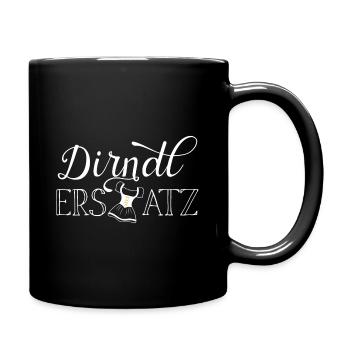 Dirndl Ersatz Geschenk - Tasse einfarbig - Schwarz - Rechts