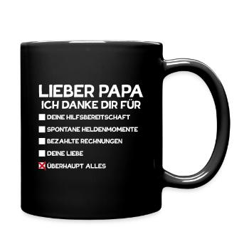 Dear Dad thank you for everything - Full Colour Mug - black - Right