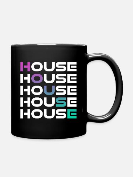 House Musik - Tasse einfarbig - Schwarz