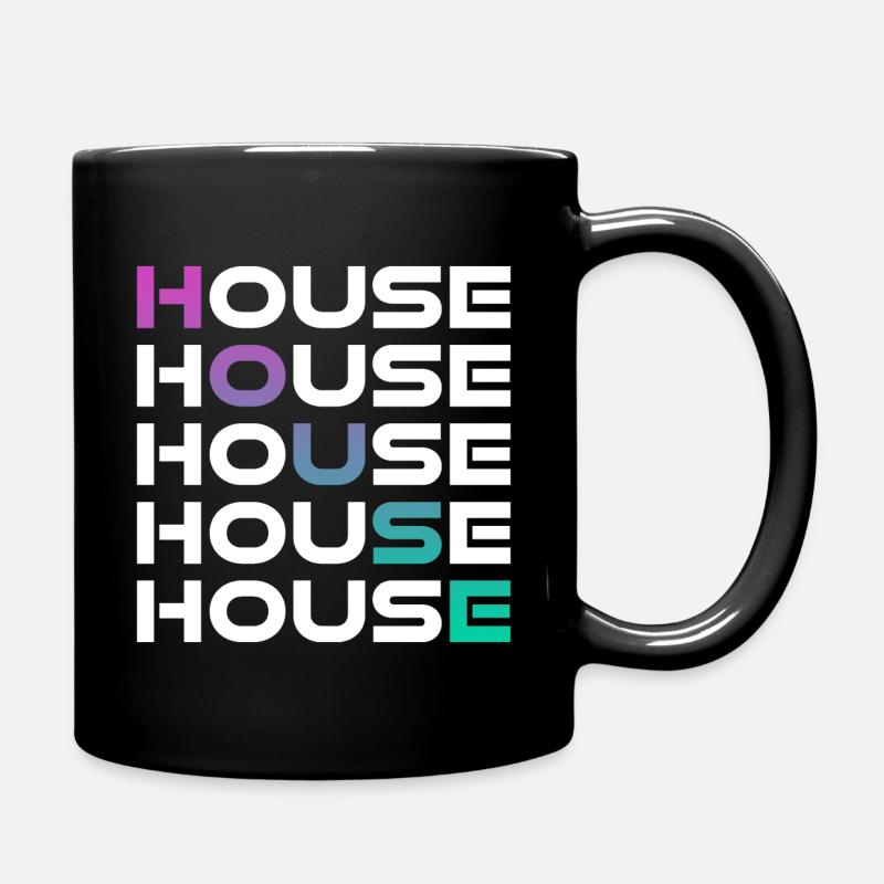 House Musik - Tasse einfarbig - Schwarz