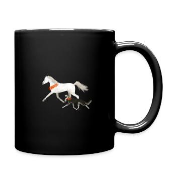 Saluki et cheval - Mug uni - noir - Droite