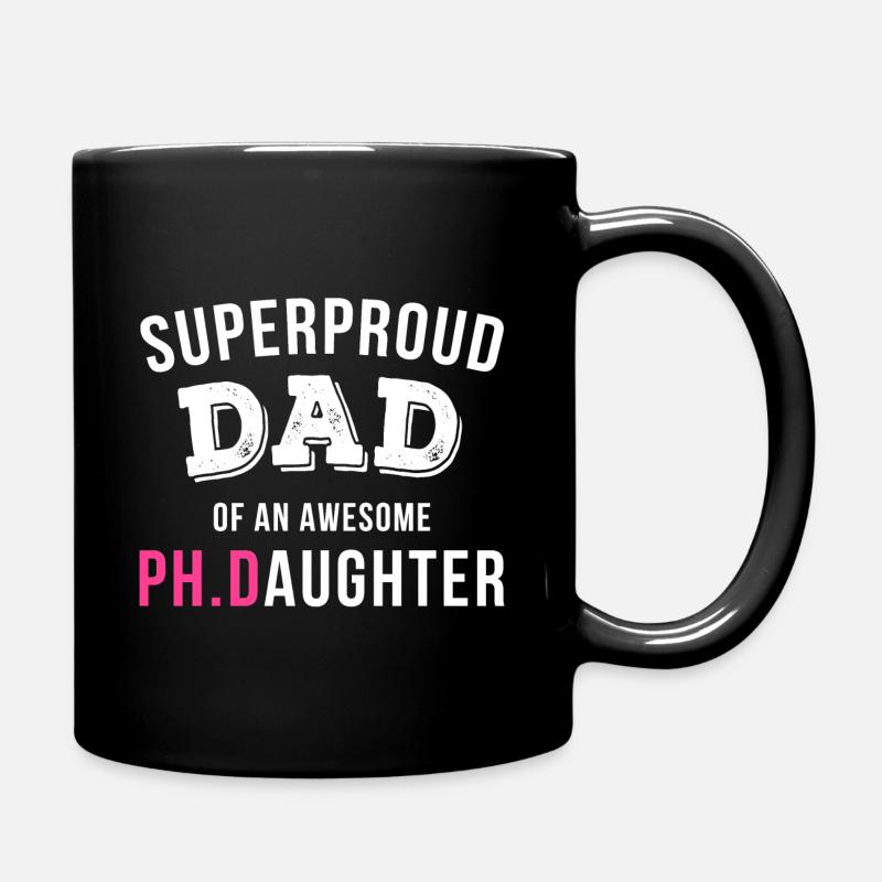 Super-père papa de génial phd fille cadeau - Mug uni - noir