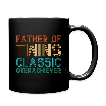 Father of Twins Classic Overachiever Gift - Full Colour Mug - black - Right