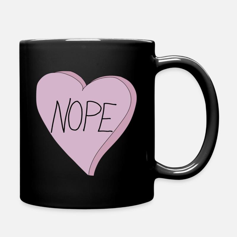 Sans-Valentin Cœur Nope Humour - Mug uni - noir