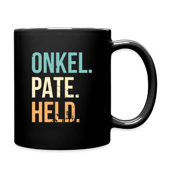 Onkel Pate Held Geschenk - Tasse einfarbig - Schwarz - Rechts