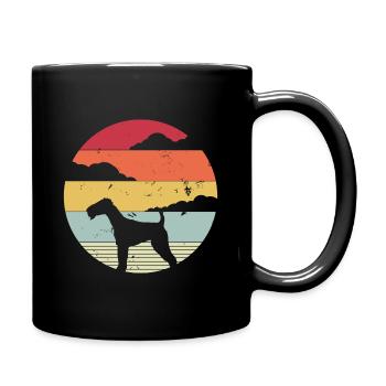 Airedale Terrier Retro - Tasse einfarbig - Schwarz - Rechts