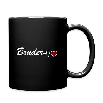 Idée cadeau frère coeur battement de coeur frère - Mug uni - noir - Droite