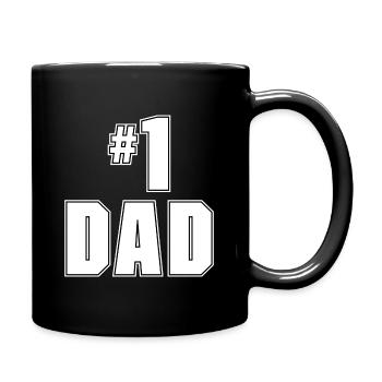 Number 1 Dad Vatertag Geschenk - Tasse einfarbig - Schwarz - Rechts