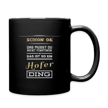 Cour | Hofer Ding | Sweat à capuche | Chemise | noir | nouveau - Mug uni - noir - Droite