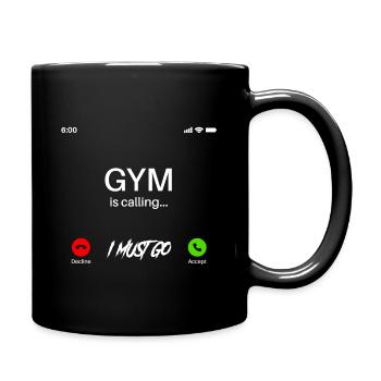 Gym appelle, je dois aller cadeau GYM - Mug uni - noir - Droite