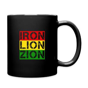 IRON LION ZION, REGGAE Flagge - Tasse einfarbig - Schwarz - Rechts