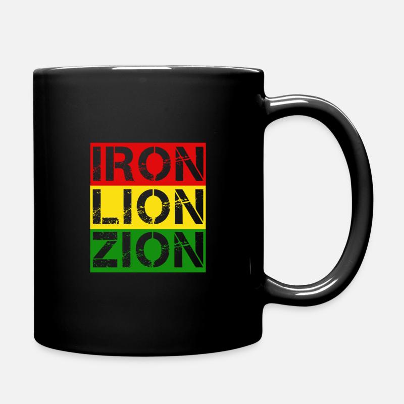 IRON LION ZION, REGGAE flag - Mug uni - noir