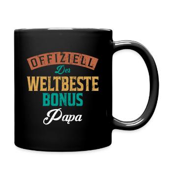 Offiziell der Weltbeste Bonus Papa Geschenk - Tasse einfarbig - Schwarz - Rechts