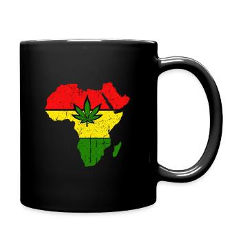 AFRIKA, REGGAE, HANF, MARLEY, RASTAFARI, JAMAIKA - Tasse einfarbig - Schwarz - Rechts
