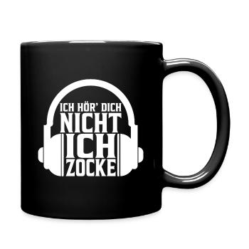 Ich hoer dich nicht ich Zocke Gamer Zocker - Tasse einfarbig - Schwarz - Rechts